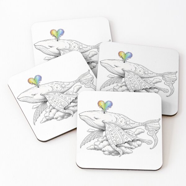 Item preview, Dreaming Cosmic Whale with Rainbow Heart designed and sold by tenpu-biyori.