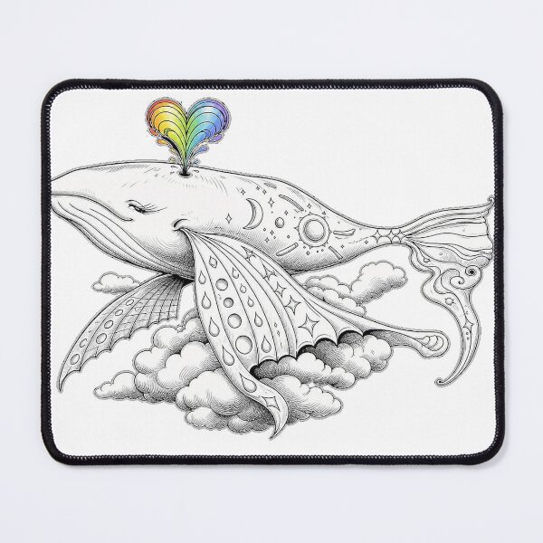 Item preview, Dreaming Cosmic Whale with Rainbow Heart designed and sold by tenpu-biyori.