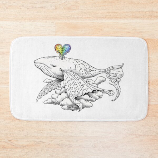 Item preview, Dreaming Cosmic Whale with Rainbow Heart designed and sold by tenpu-biyori.