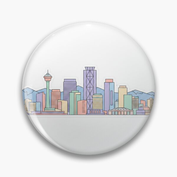 Item preview, Calgary Skyline Sticker | Pastel City Skyline | Calgary Alberta Gift | YYC Souvenir designed and sold by EmberPageStudio.