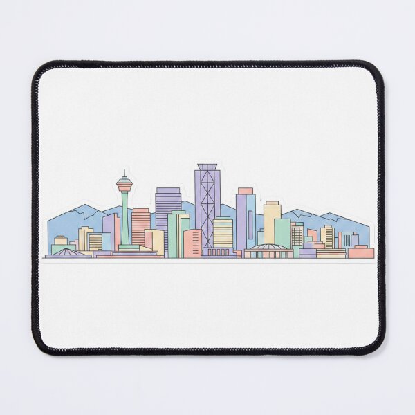 Item preview, Calgary Skyline Sticker | Pastel City Skyline | Calgary Alberta Gift | YYC Souvenir designed and sold by EmberPageStudio.