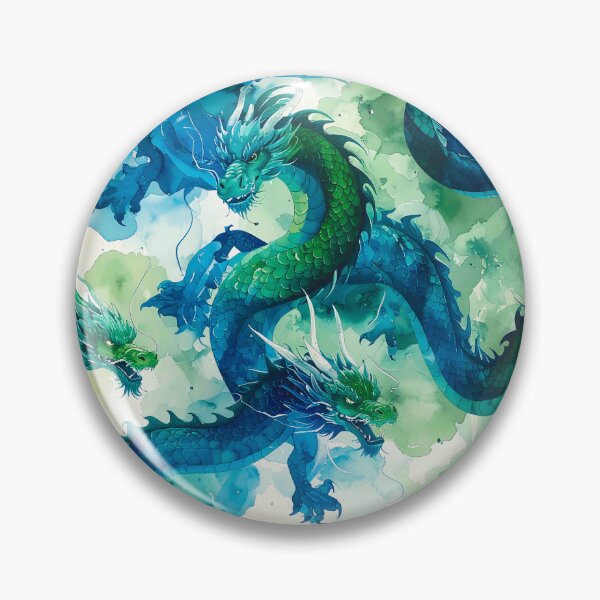 Item preview, Large Blue and Green Dragon Pattern designed and sold by thelivingrp.