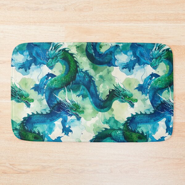 Item preview, Large Blue and Green Dragon Pattern designed and sold by thelivingrp.