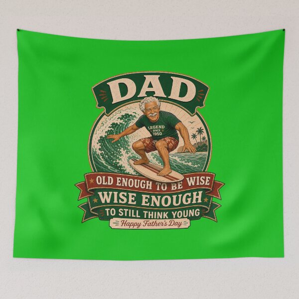 Item preview, Dad Old Enough to be Wise, Wise Enough to Still Think Young (green version)  Funny Father's Day designed and sold by 2BrokeYoopers.