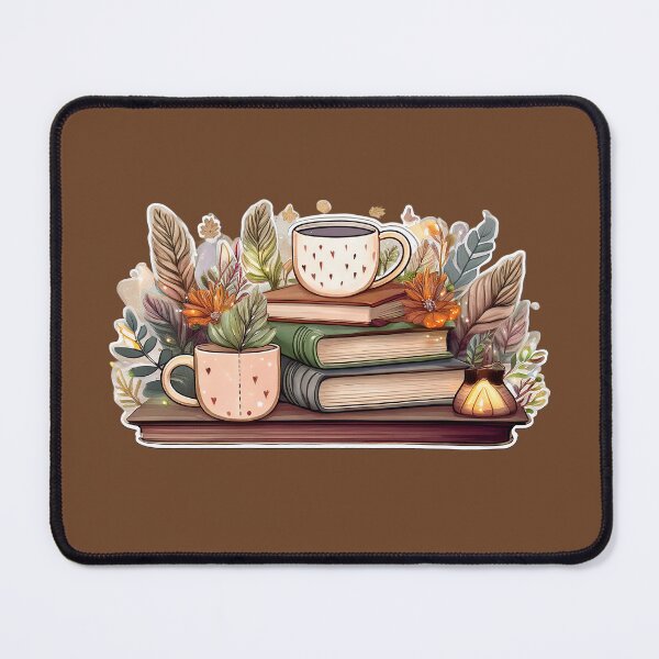 Item preview, Cozy Bookshelf Sticker | Cottagecore Books and Coffee Sticker | Botanical Reading Sticker | Book Lover Gift designed and sold by EmberPageStudio.