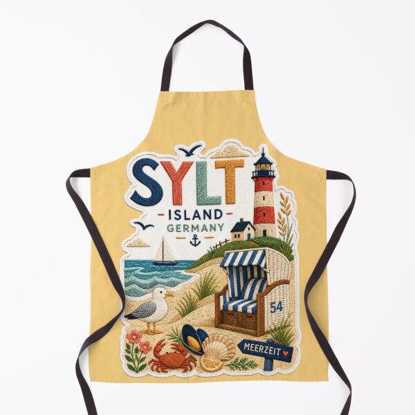 Item preview, Sylt Island Germany Embroidered Coastal Travel Poster designed and sold by Witsprings.