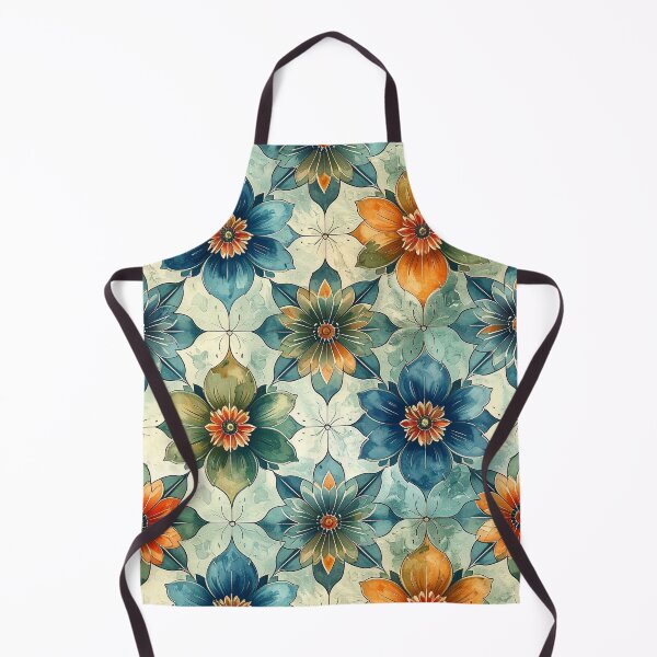 Item preview, Large Elegant Geometric Floral Batik in Blue, Green, and Gold designed and sold by thelivingrp.