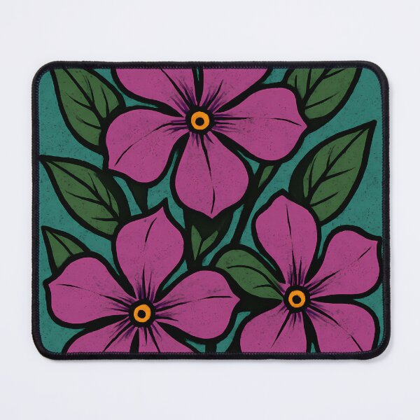 Item preview, Retro Pop Art Poster Illustration of Periwinkle Flowers | Bold Floral Botanical Print with Soft Blue-Purple Blooms & Vintage Garden Aesthetic | Modern Nature Wall Art Decor designed and sold by PaintedPixels01.