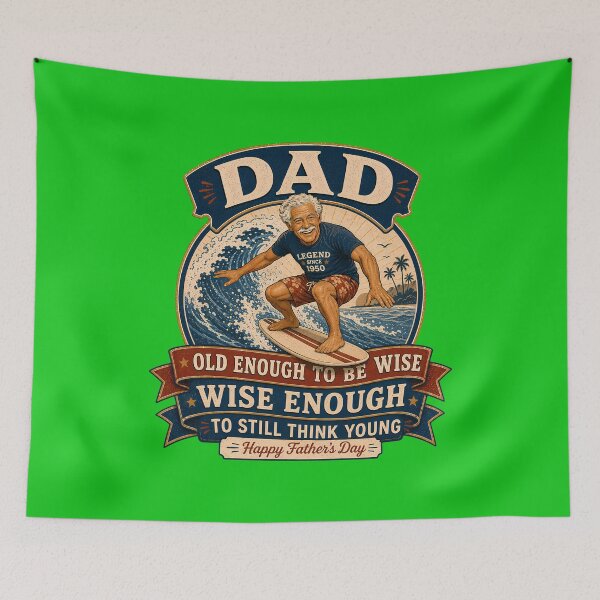 Item preview, Dad Old Enough to be Wise, Wise Enough to Still Think Young (blue version)  Funny Father's Day designed and sold by 2BrokeYoopers.