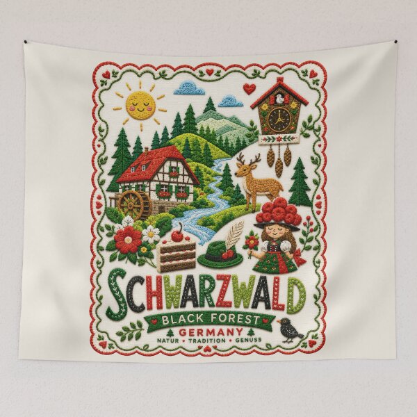 Item preview, Schwarzwald Black Forest Germany Embroidered Folk Art designed and sold by Witsprings.