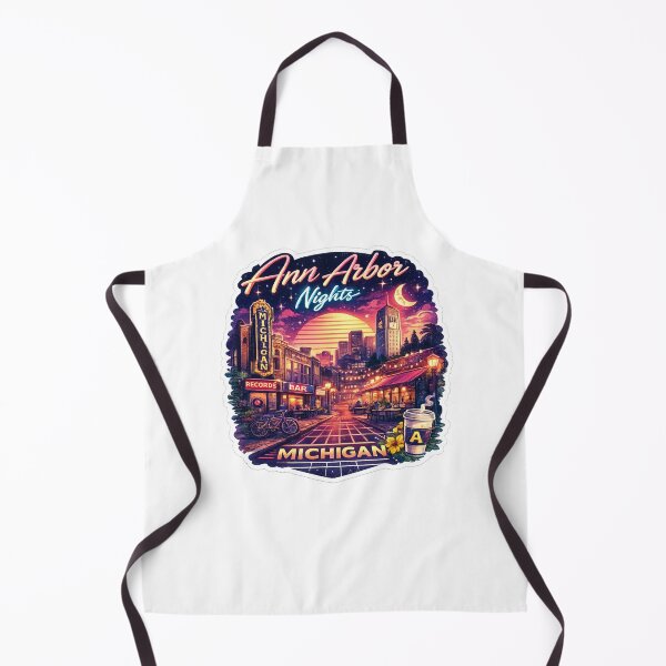 Item preview, Ann Arbor Nights Neon Retro Cityscape Michigan Aesthetic Sticker designed and sold by Artbysarmina.