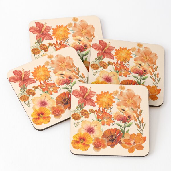 Item preview, Orange Floral Pattern designed and sold by Palette & Hue.