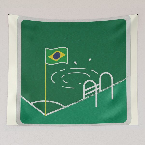 Item preview, Brazil Football Pool Corner Flag Humor designed and sold by Oniyasha.