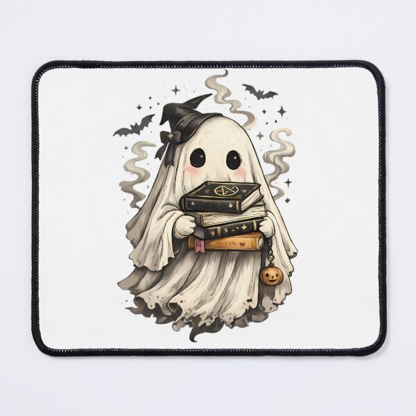 Item preview, Cute ghost wearing witch hat holding spell books designed and sold by By:MarcinK.
