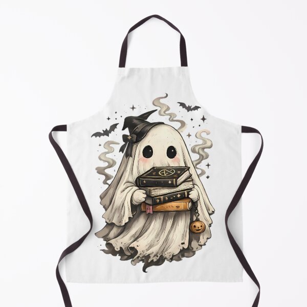 Item preview, Cute ghost wearing witch hat holding spell books designed and sold by By:MarcinK.