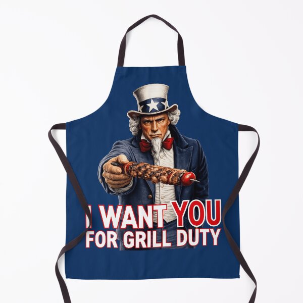 Item preview, Funny BBQ Grill Master Patriotic Uncle Sam designed and sold by TheTrendsDesk.