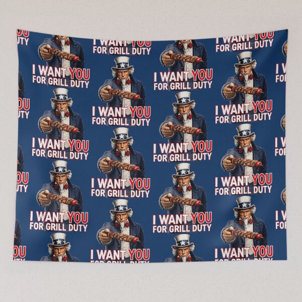 Item preview, Funny BBQ Grill Master Patriotic Uncle Sam designed and sold by TheTrendsDesk.