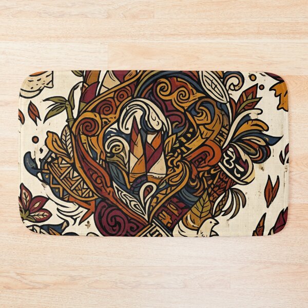 Item preview, Vintage Moroccan Bohemian Geometric Floral Retro Terracotta Art Pattern designed and sold by crackerflake.
