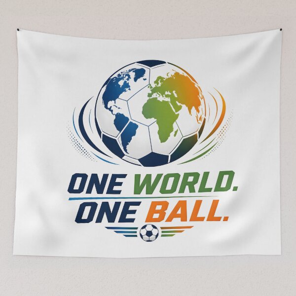 Item preview, One World One Ball | Global Soccer Football Fan Design designed and sold by TrueArtVibes.