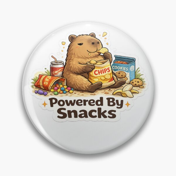 Item preview, Powered By Snacks Capybara Sticker | Cute Food Lover Meme designed and sold by Ricomin.