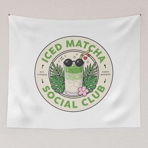 Item preview, Iced Matcha Social Club – Cute Summer Matcha Latte Lover Aesthetic Design designed and sold by ArcticFoxStudio.