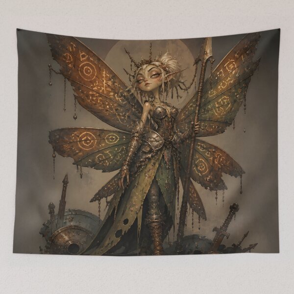 Item preview, Elven Warrior Fairy with Rune Wings designed and sold by sigmaartstudio.