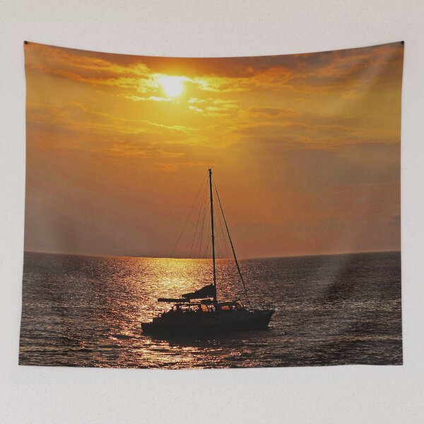 Item preview, Tropical Tahiti Sailboat In Tangerine And Yellow Sunset  designed and sold by DEC02.