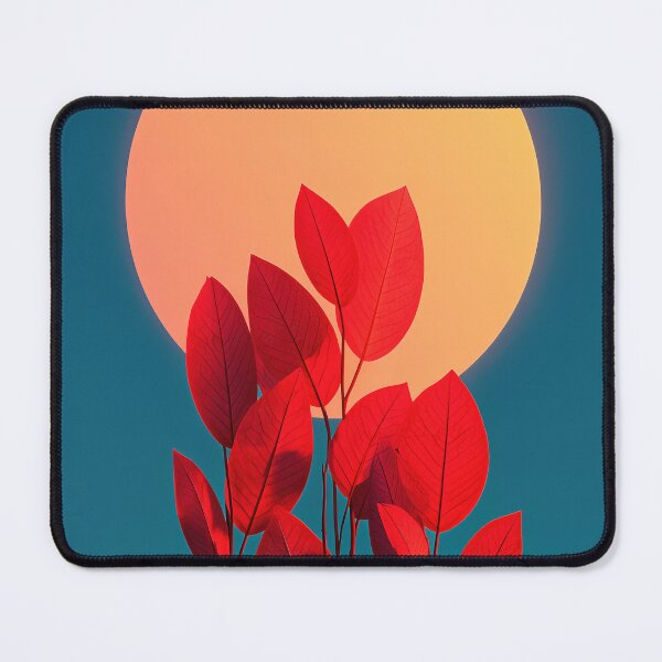 Item preview, Minimalist Red Leaves and Golden Sun designed and sold by colorful-white.