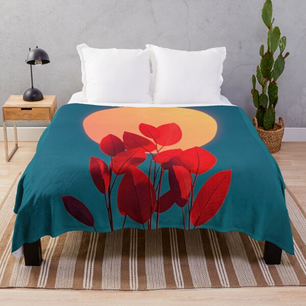 Item preview, Minimalist Red Leaves and Golden Sun designed and sold by colorful-white.