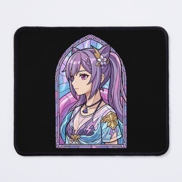 Item preview, Keqing Genshin Impact Electro Stained Glass Violet Warrior designed and sold by mildaclairmo.