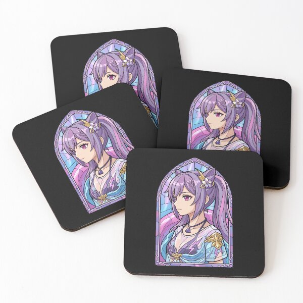 Item preview, Keqing Genshin Impact Electro Stained Glass Violet Warrior designed and sold by mildaclairmo.