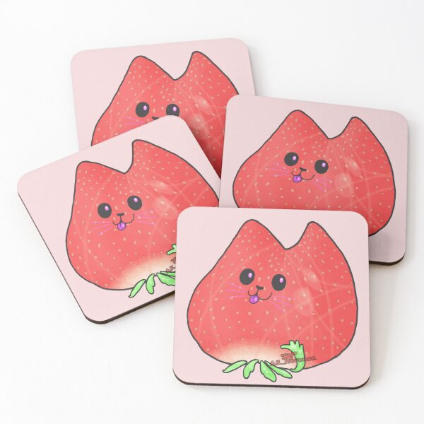 Item preview, Starwberrey kitten Kawaii handpainted designed and sold by AK-Hevonen.