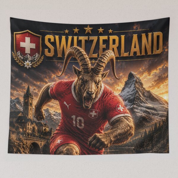 Item preview, Switzerland Alpine Ibex King | World Cup Warriors 2026 Fan Art designed and sold by batcoprod.