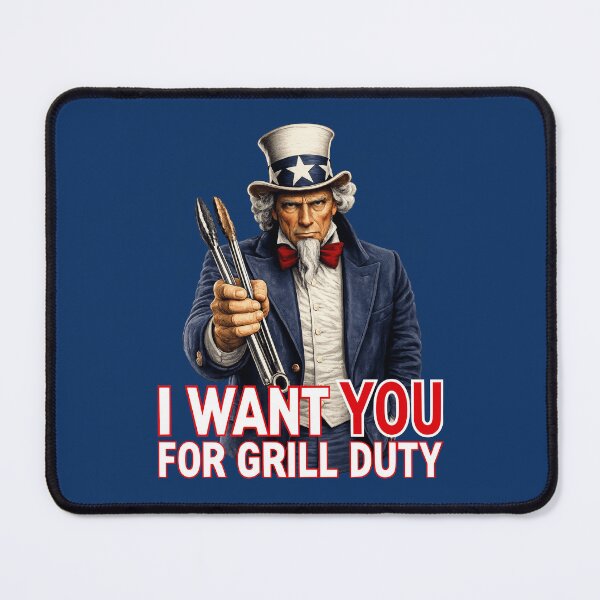 Item preview, Uncle Sam Grill Duty BBQ Tongs Patriotic Cookout Humor designed and sold by TheTrendsDesk.