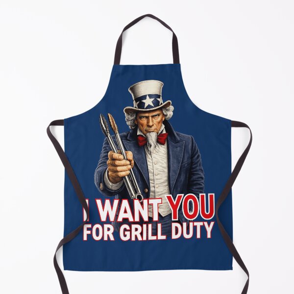 Item preview, Uncle Sam Grill Duty BBQ Tongs Patriotic Cookout Humor designed and sold by TheTrendsDesk.