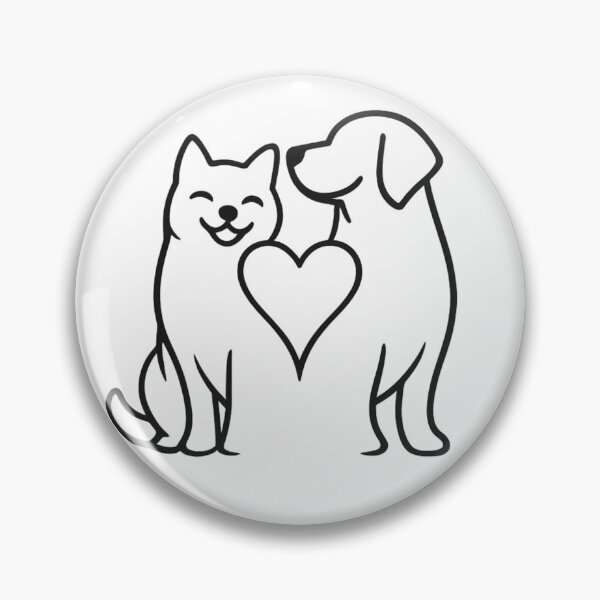 Item preview, Minimalist Cat and Dog Heart Line Art designed and sold by tineldesign.