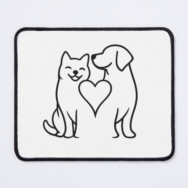 Item preview, Minimalist Cat and Dog Heart Line Art designed and sold by tineldesign.