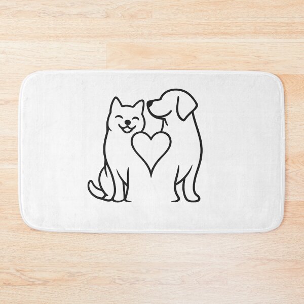 Item preview, Minimalist Cat and Dog Heart Line Art designed and sold by tineldesign.