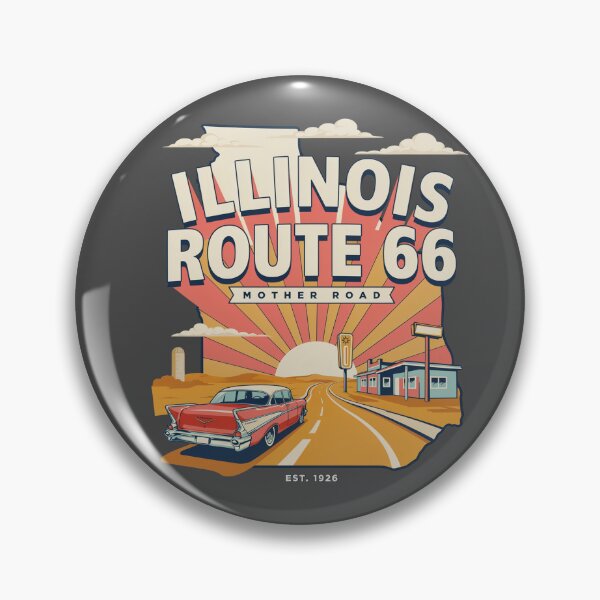 Item preview, Illinois Route 66 Mother Road – Vintage Retro Road Trip Travel Design designed and sold by ArcticFoxStudio.