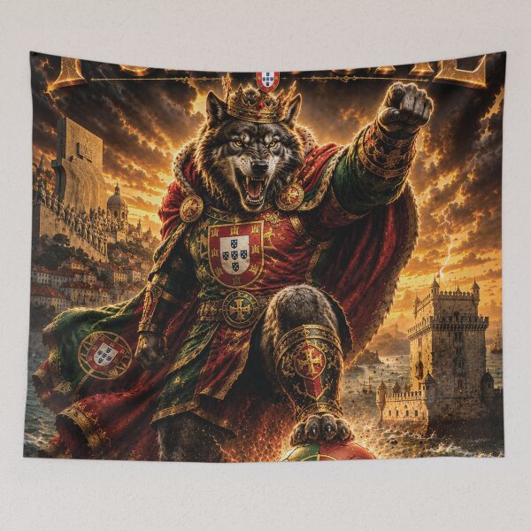 Item preview, Portugal Lusitanian Wolf King | World Cup Warriors 2026 Fan Art designed and sold by batcoprod.