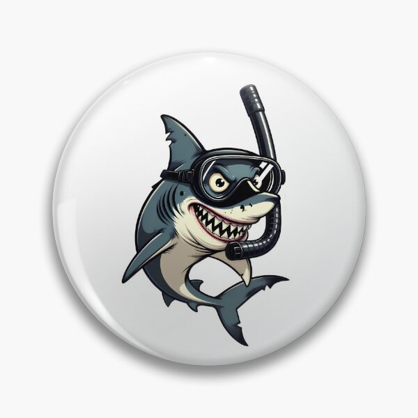 Item preview, Aggressive shark wearing snorkeling mask and tube designed and sold by By:MarcinK.
