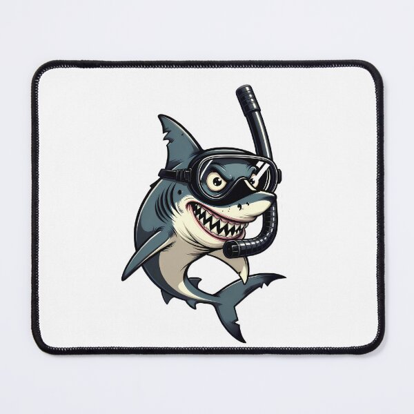 Item preview, Aggressive shark wearing snorkeling mask and tube designed and sold by By:MarcinK.