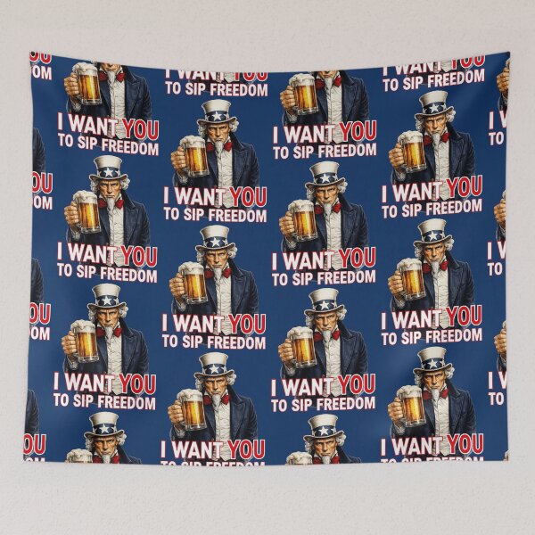 Item preview, Uncle Sam Beer Lover Patriotic Americana Humor Fourth of July designed and sold by TheTrendsDesk.