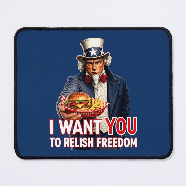 Item preview, Funny Patriotic Burger Lover Uncle Sam Americana Food Humor Fourth of July designed and sold by TheTrendsDesk.