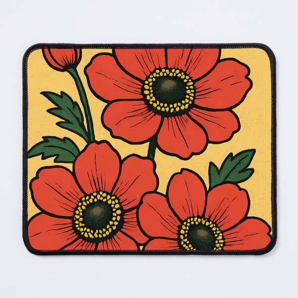 Item preview, Retro Pop Art Poster Illustration of Windflower (Anemone) Blossoms | Bold Floral Botanical Print with Soft Petal Motion & Vintage Garden Aesthetic | Nature-Inspired Wall Art Decor designed and sold by PaintedPixels01.