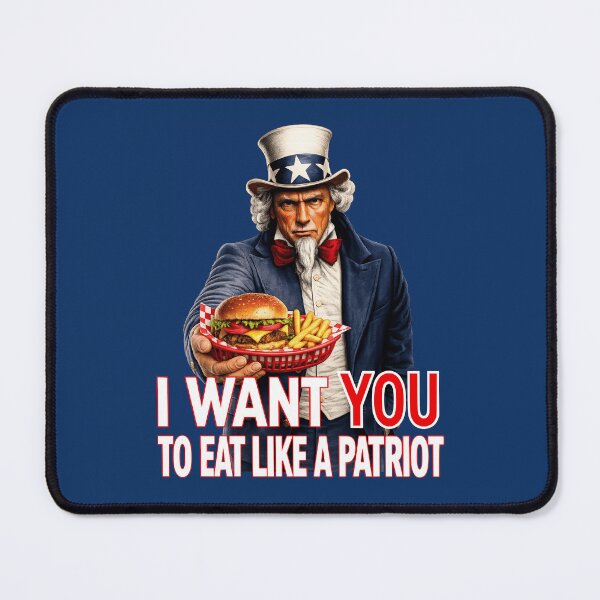 Item preview, Funny Uncle Sam Patriotic Burger Lover Americana Food Humor Fourth of July designed and sold by TheTrendsDesk.