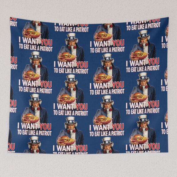 Item preview, Funny Uncle Sam Patriotic Burger Lover  Americana Food Humor Fourth of July designed and sold by TheTrendsDesk.