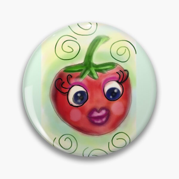 Item preview, A vibrant Cute whimsical minimalist vintage lady cherry red tomato doodle art designed and sold by Shukasya-Arts.