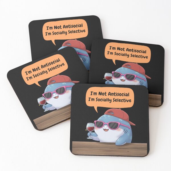 Item preview, Socially Selective Shark – Funny Introvert Quote Design designed and sold by Nature's Chibis.