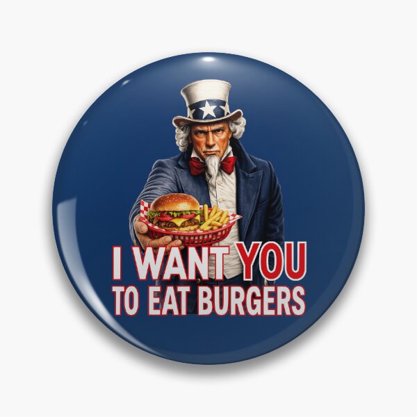 Item preview, Funny Burger Lover Uncle Sam Patriotic Food Humor Americana designed and sold by TheTrendsDesk.